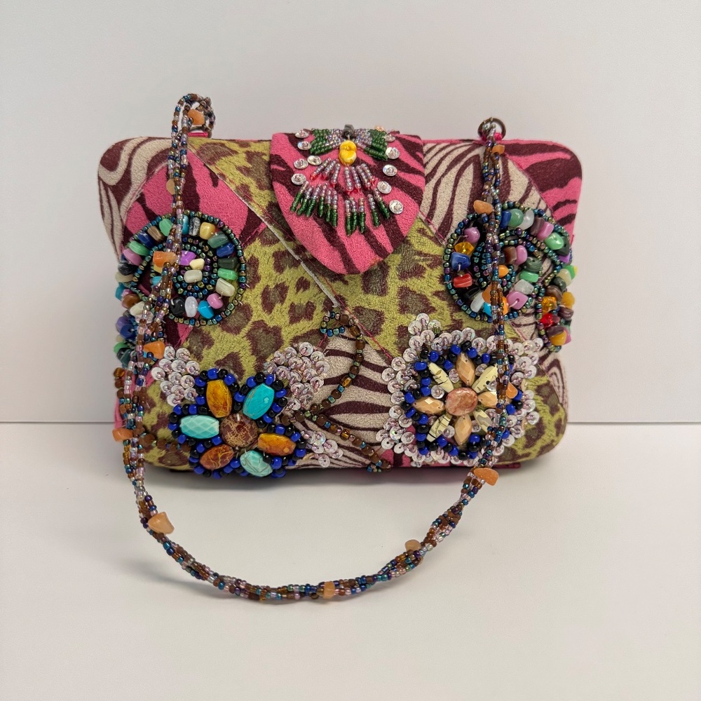 Beaded & Sequin Suede Clutch